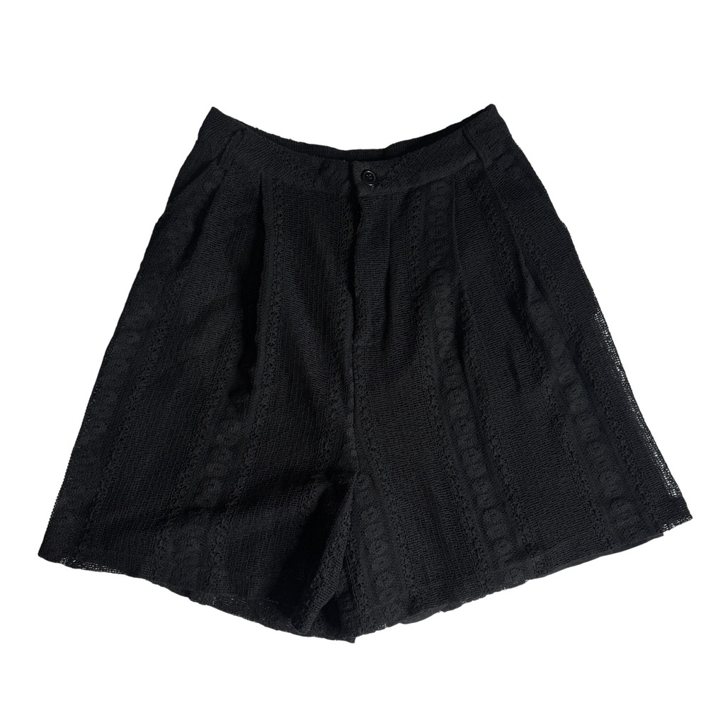 Gigio USA Womens Black Lace Crochet High Waisted‎ Lined Boho Shorts Womens Small